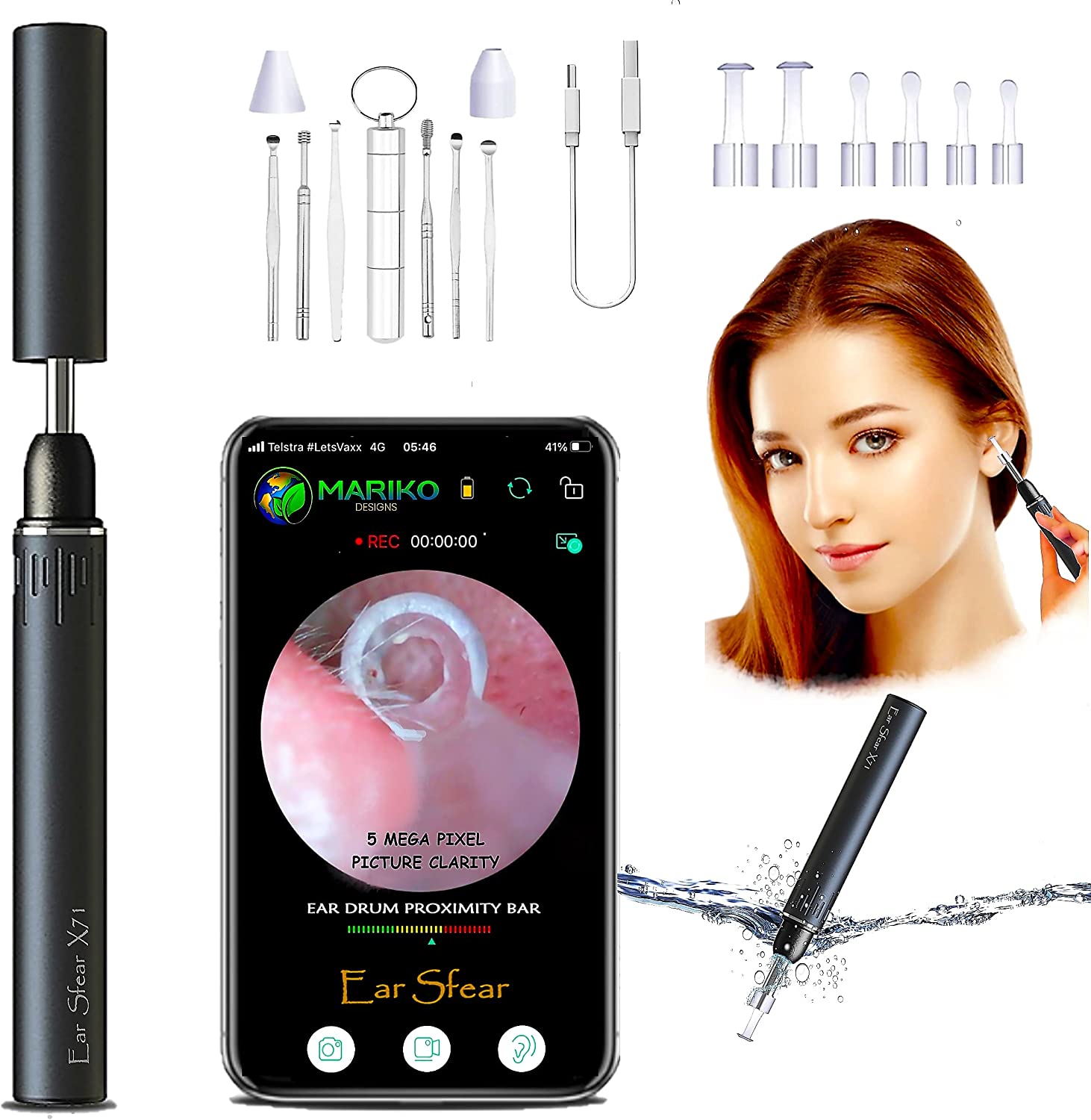 SG] USB Ear Wax Removal with Light for kids Ear Digger Cleaning Kit Ear  Cleaner for Pets Ear Spoon